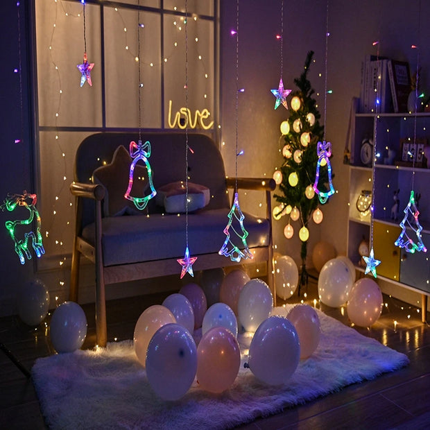 LED Christmas String Lights Garland Fairy Lights Star Lamp Outdoor Curtain