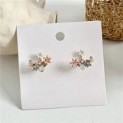 New Korean Hot Fashion Jewelry Fresh Cute Hook Drop Oil Flower Stud Earrings