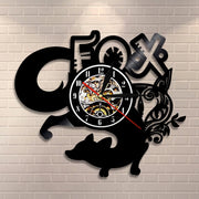 Wild Animal Elegant Fox Vinyl Record Wall Clock Modern Design