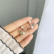 New Korean Hot Fashion Jewelry Fresh Cute Hook Drop Oil Flower Stud Earrings