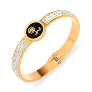 Latest Beautiful Flower Gold Bracelet For Women Titanium Steel Black