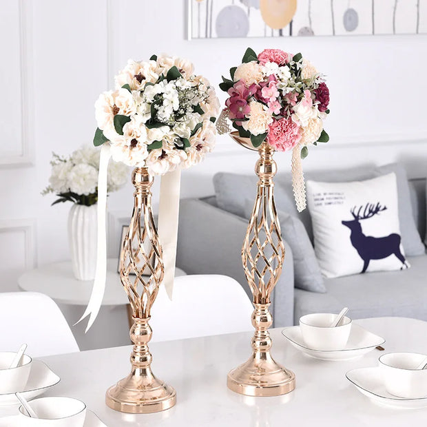 Wedding Metal Vase Main Table Flower Holder Road Lead Home Decor Candle Holder