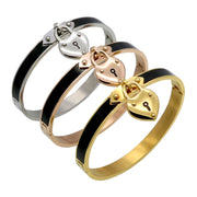 New Arrival Fashion Jewelry Charm Lock Heart Bracelets For Women pulseira Gold-Color Black