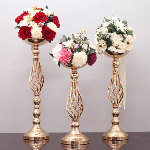 Wedding Metal Vase Main Table Flower Holder Road Lead Home Decor Candle Holder