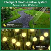 US 8-Pack Solar Garden Lights (Upgraded Long Lasting), 64 LED Firefly Solar Lights for Outside, Waterproof Swaying Solar