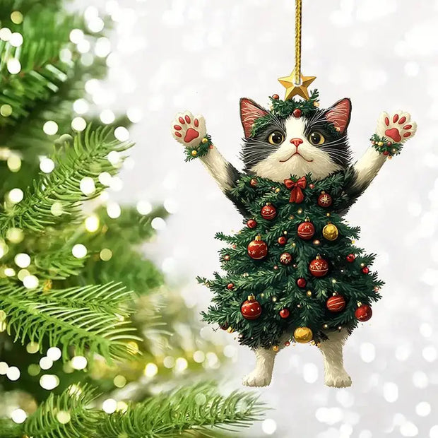 Cat Ornaments For Christmas Tree Rearview Christmas Cat Charm Ornament Vehicle