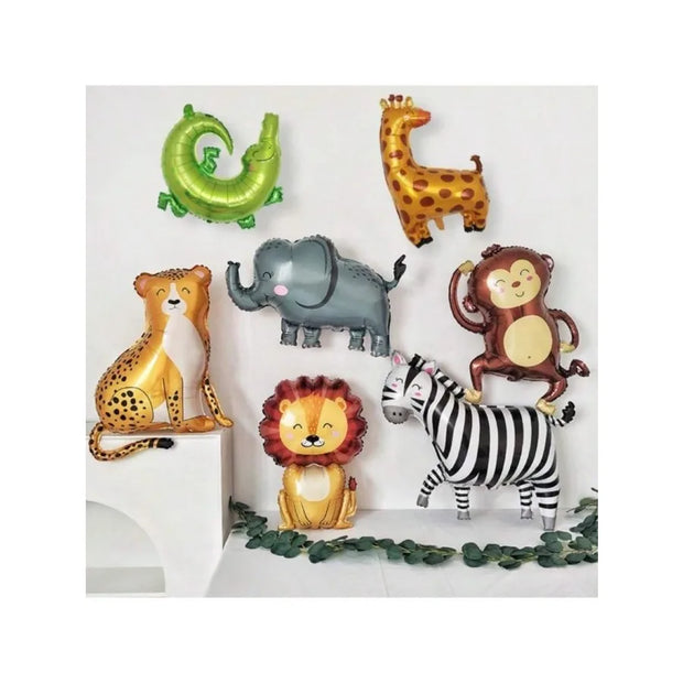 7pcs  Foil Balloon Animals,Forest Animals,Shapes, Jungle Animals Balloons For Birthday Party Decoration Thanksgiving Day Gift