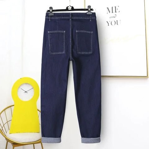 Summer Plus Size Jeans Woman High Waist Baggy Jeans for Women