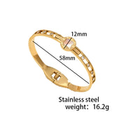 Fashionable titanium steel four-leaf clover bracelet white shell ladies light