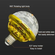 E27 Stage Light Colorful Small Magic Ball Rotating LED Stage Lamp Bulb For DJ Disco Ambient Light