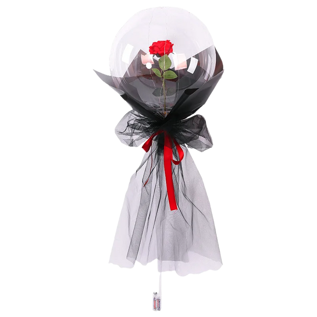 LED Luminous Balloon Rose Bouquet Light Transparent Balloons Flower for Wedding Party Valentines Day Decor Birthday Thanksgiving