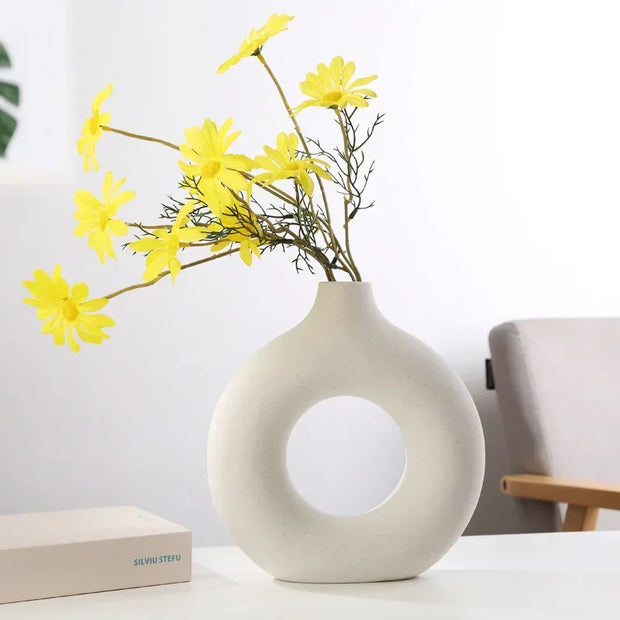 Nordic Modern Minimalist Ceramic Vase Ornaments Creative Ceramic Crafts Living Room Flower Arrangement Tabletop Decoration Vase