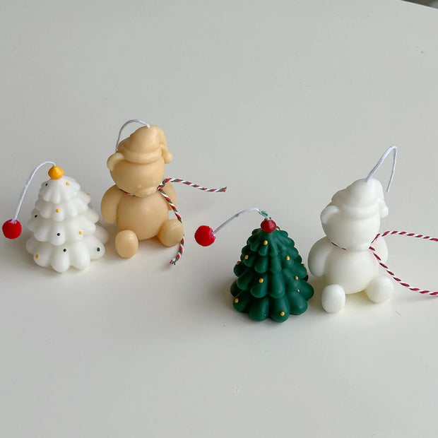 Instagram Christmas Candle Mini Hand-painted Christmas Tree Candle Bear