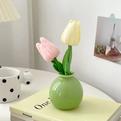 Ceramic Flower Vase Pot Hydroponics Bottle Japanese Vase for Plants Office Desktop Ornament Home Room Decor ваза для цветов