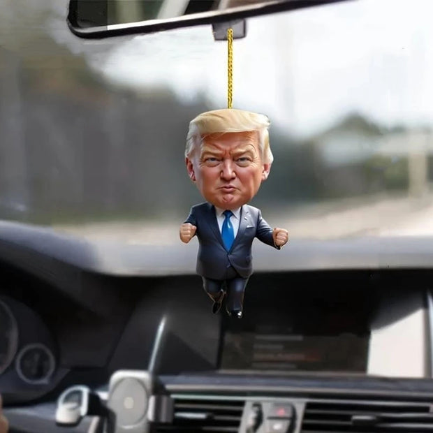 7Pcs/Set Trump-Inspired Acrylic Christmas Decor Hanging Ornament for Car and Tree