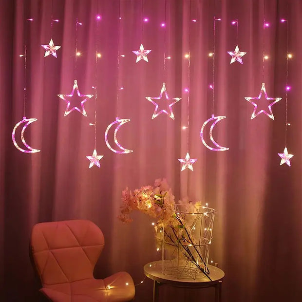 Halloween Decoration LED Copper Wire Star Light Christmas Garland Wedding Curtain Lamp