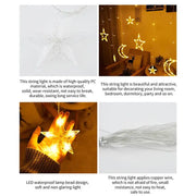 Halloween Decoration LED Copper Wire Star Light Christmas Garland Wedding Curtain Lamp