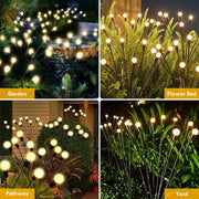 US 8-Pack Solar Garden Lights (Upgraded Long Lasting), 64 LED Firefly Solar Lights for Outside, Waterproof Swaying Solar