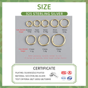 SOFTPIG Real 925 Sterling Silver 18K Gold Round Huggies Hoop Earrings for Women