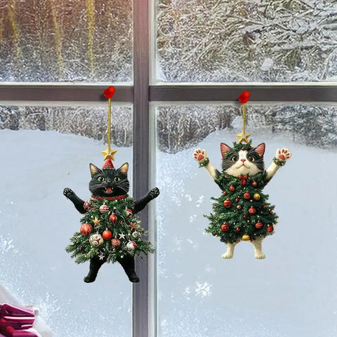 Cat Ornaments For Christmas Tree Rearview Christmas Cat Charm Ornament Vehicle