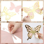 12 sets 3D Large Butterfly Party Decoration 2 Layer Giant Paper Big Butterfly Stickers Wall Decoration for Birthday Baby Shower