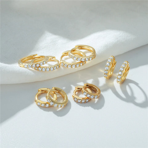 Aide D Color Moissanite Hoop Earrings For Women 925 Sterling Silver 18K Gold Plated