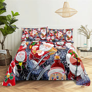 Santa Claus Queen Sheet Set Kid's Flat Sheet Boys and Girls Bed Sheets and Pillowcases Christmas Gifts Bed Sheet Set Bedding Set