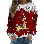 Christmas Pullovers Theme Snowman 3D Print O-Neck Long Sleeve Fashion Women clothing