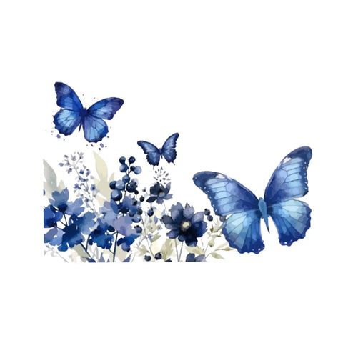 Wall Art Stickers Home Art Bookcase Ornaments Classroom Kitchen Living Room PVC 23.62inchx11.81inch Blue Butterfly Wall Stickers