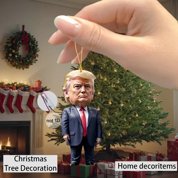 Trump-Inspired Acrylic Christmas Ornament