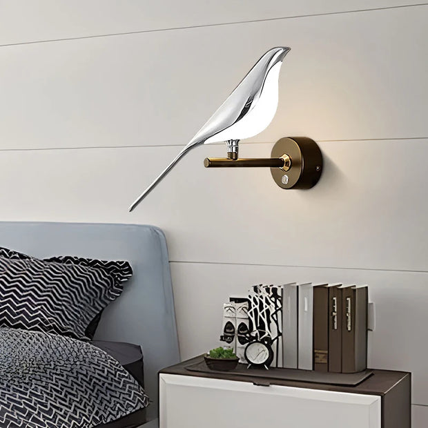 Magpie Bird 360° Rotatable LED Wall Lights Wall Lamps for Bedside Bedroom Touch Switch Indoor LED Wall Sconce Decor for Corridor