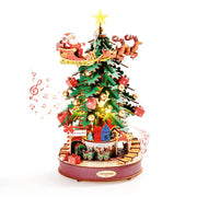 Robotime Rolife Christmas Melody Tree Music Boxes 3D Wooden Puzzle with Light