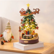 Robotime Rolife Christmas Melody Tree Music Boxes 3D Wooden Puzzle with Light