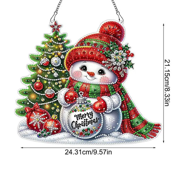 5D Rhinestone Painting Kit 5D Rhinestone Art Christmas Ornaments For Kids