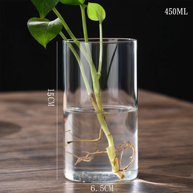 Simplism Glass Hydroponic Vase Modern Small Cylinder Flower Centerpiece Vases Use for Wedding Decor accesorios para jardin