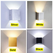 Dimmable 6W 85-265V Cube COB LED Indoor Lighting White/Black Wall Lamp Modern Home Lighting Decoration Sconce Lamp