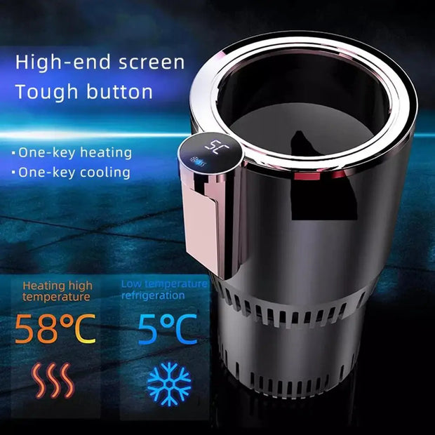 Smart Car 2-In-1 Hot And Cold Cup Drinks Holder Home Fast Refrigeration Cooling/Heating Mini Touch Screen Beverage Mug Drink Can