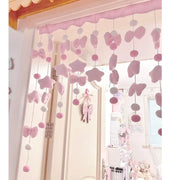 Pink Cute Bow Short Curtain Thread Partition Hanging Window Decor Dormitory Doorway Curtains Bathroom Door Curtain Girls Bedroom