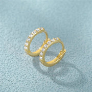 Aide D Color Moissanite Hoop Earrings For Women 925 Sterling Silver 18K Gold Plated