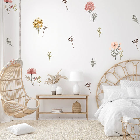 Creative flowers stickers kids room bedroom decoration self adhesive wall art decal