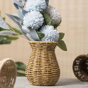 Indoor Desktop Cabinet Decoration Vase Handmade Hand Woven Plastic Vine Vase Flower Rustic Style Rattan Storage Basket Party