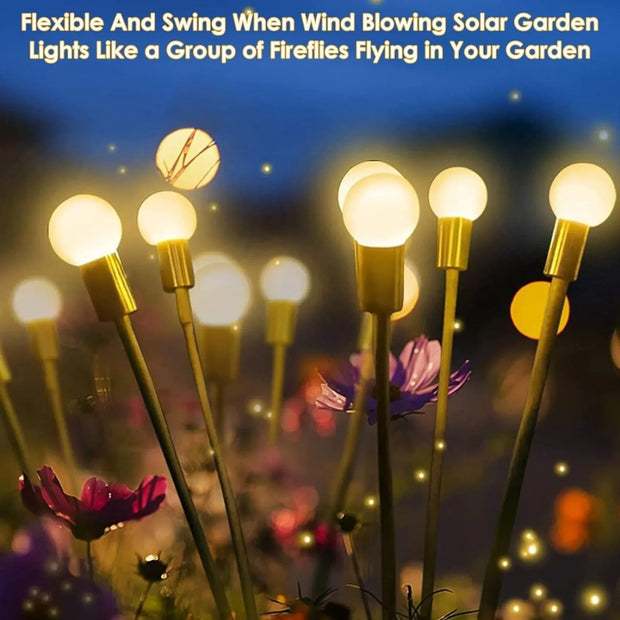 US 8-Pack Solar Garden Lights (Upgraded Long Lasting), 64 LED Firefly Solar Lights for Outside, Waterproof Swaying Solar