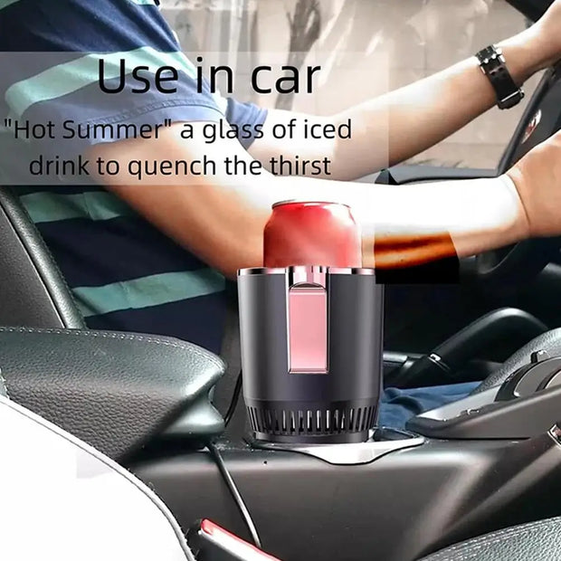 Smart Car 2-In-1 Hot And Cold Cup Drinks Holder Home Fast Refrigeration Cooling/Heating Mini Touch Screen Beverage Mug Drink Can