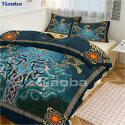 Viking Odin's Ravens And Tree Three Piece Bedding Set Children or Adults for Beds Quilt Covers Birthday Gifts for Women Men