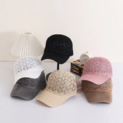 Summer Women's Hollow baseball cap Breathable Knit Hat Holiday Mesh Hat Adjustable Cap Sun Hat