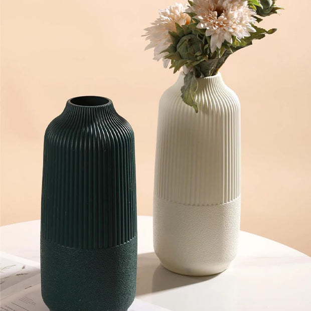 Ins Plastic Vase Creative Flower Vase Dry Flower Arrangement Bottle Desktop Ornament Display Plant Pot Home Decoration Vase