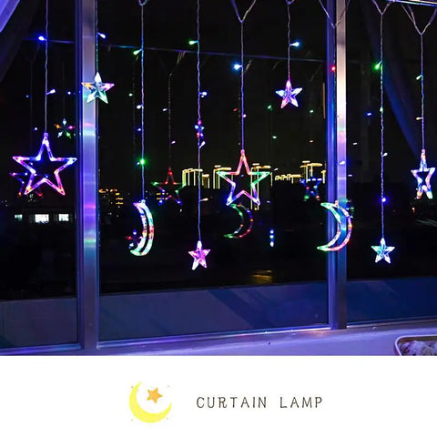 Halloween Decoration LED Copper Wire Star Light Christmas Garland Wedding Curtain Lamp