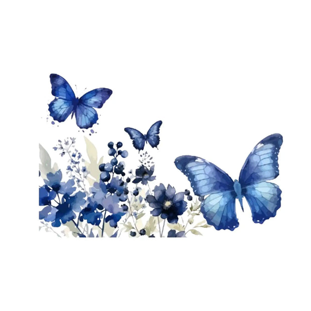 Wall Art Stickers Home Art Bookcase Ornaments Classroom Kitchen Living Room PVC 23.62inchx11.81inch Blue Butterfly Wall Stickers