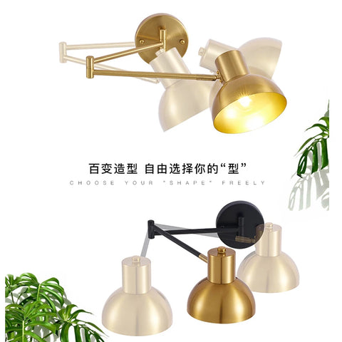 Modern Indoor Wall Lights Adjustable Swing Long Arm LED Wall Lamps Lnternal Bedside  Sconce Lights Decor Lighting Fixtures