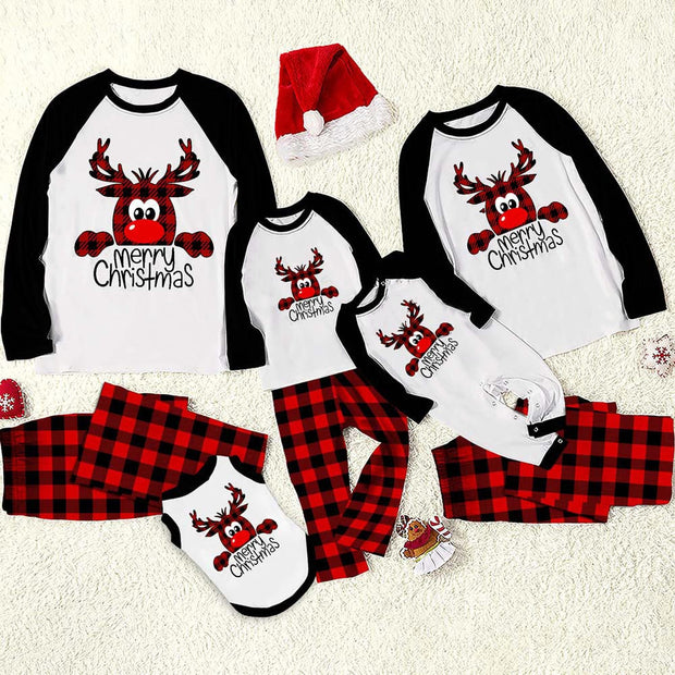 Family Christmas Pajamas Matching Sets Christmas Sleepwear Parent-Child Pjs Outfit For Christmas Holiday Xmas Party